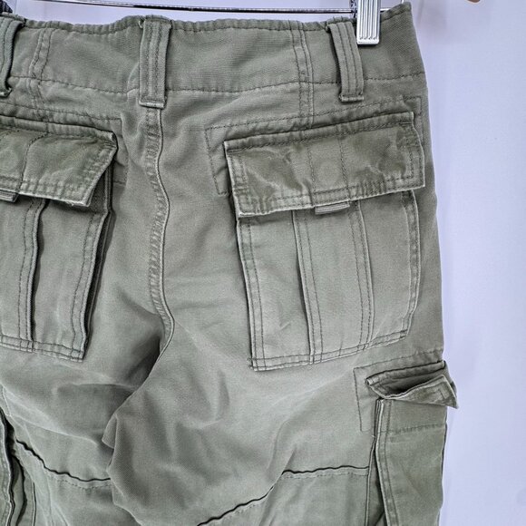 No Boundaries Canvas‎ Cargo Pants Mens Size 28 Barrel Y2K Oversized Army Green - Picture 4 of 8